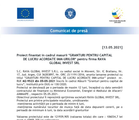 anunt incepere proiect