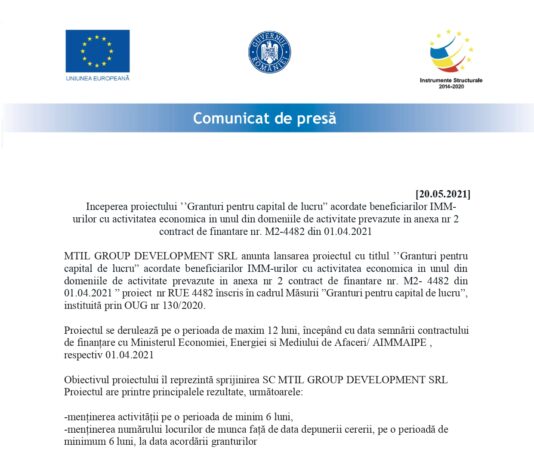 Anunt incepere proiect MTIL