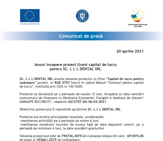 Comunicat de presa LLL dental