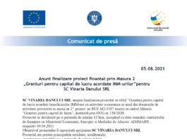 Anunt finalizare proiect