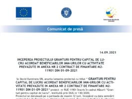 Anunt incepere proiect Granturi pentru capital de lucru David Eurotrans SRL