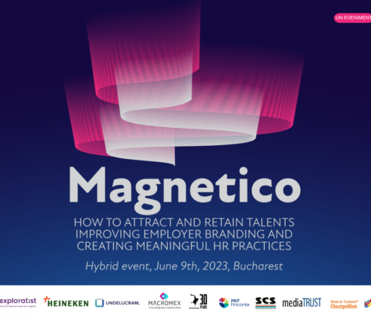 Pe 9 iunie 2023, descoperi ingredientele ce contribuie la succesul unui brand de angajator, la noua ediție „Magnetico București” – eveniment dedicat specialiștilor în employer branding și HR