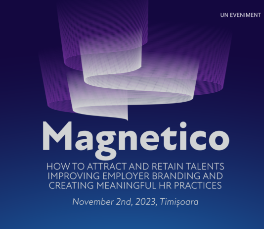 Pe 2 noiembrie, proiectul „MAGNETICO. How to attract and retain talents improving employer branding and creating meaningful HR practices”, dedicat specialiștilor în HR și Employer Branding, ajunge la Timișoara. Află cum poți participa