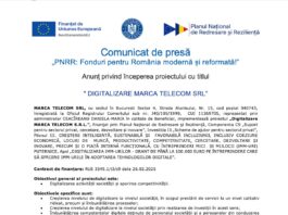 Comunicat de presă pnrr digitalizare marca telecom srl