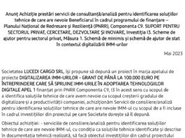 anunt achizitie Lucedi cargo