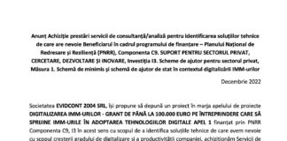 Anunt achizitii evidcont