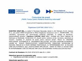 Comunicat de presa digitalizare euritmic grup