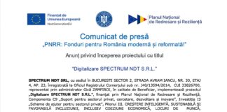 Comunicat de presa lansare proiect SPECTRUM NDT