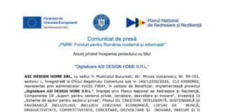 Comunicat de presa pnrr - digitalizare asi design home