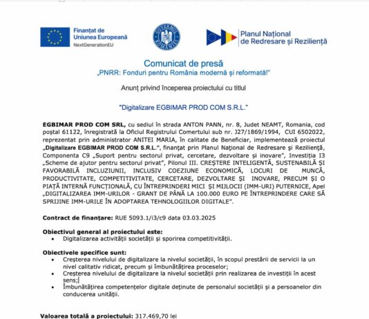 Comunicat de presa pnrr - digitalizare egbimar prod com