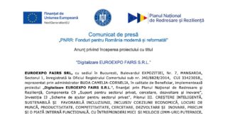 Comunicat de presa pnrr - digitalizare euroexpo fairs srl