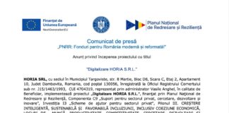 Comunicat de presa pnrr - digitalizare horia srl