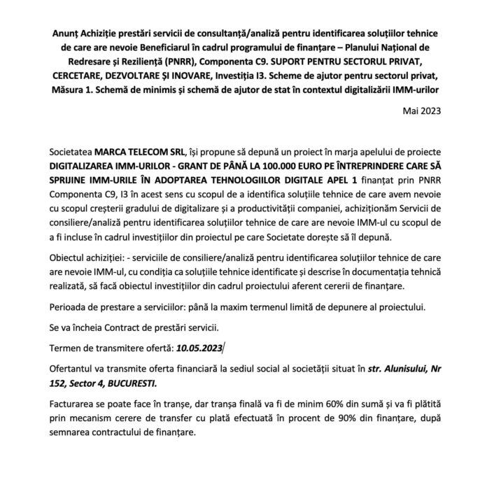 Marca telecom achizitie