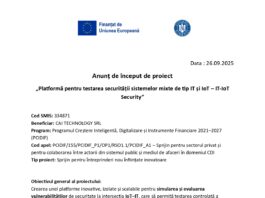 Anunț de început de proiect ca