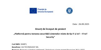 Anunț de început de proiect ca