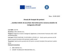 Anunt incepere proiect ARIA UNITED