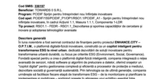 Comunicat incepere proiect towards 0 srl